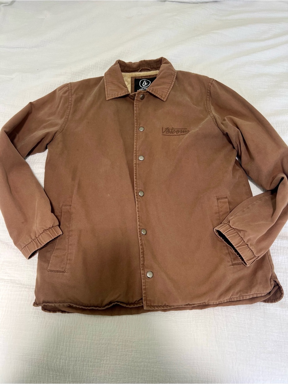 Volcom Men's Brown Coach-Style Lightweight Jacket